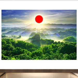 旭日东升装饰画 客厅挂画 壁画镇宅风水画 红太阳鸿运当头年画w24
