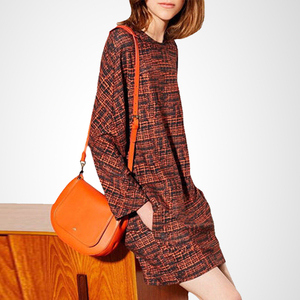 2021春秋新款女装欧洲站时尚气质长袖连衣裙宽松显瘦直筒裙子潮