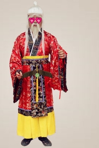 财神服装全套寿星公月老喜庆表演服七夕牛郎织女西游记成人演出服