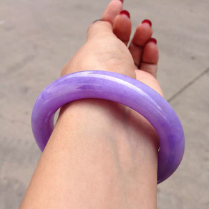 天资绝色天然帝王紫缅甸a货老坑玉石翡翠冰糯种古典紫罗兰手镯子