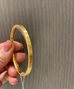 周大福专柜正品实心黄金足金经典拉丝手镯克-80