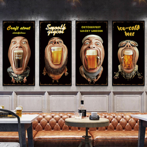 创意啤酒现代风格酒吧装饰画ktv夜店海报清吧挂画娱乐会所墙壁画