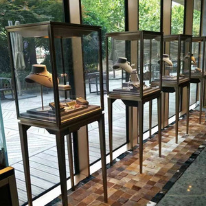 多功能不锈钢珠宝首饰展示柜黄金玉石翡翠钻石玻璃陈列柜商用定制