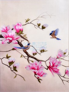 丝晴画艺 苏绣diy手工刺绣材料包初自学入门玉兰花鸟图案基础套件