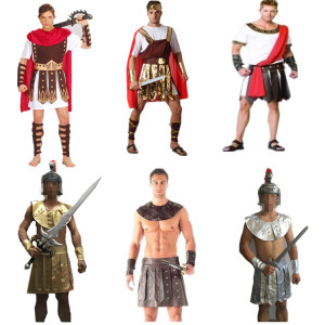 万圣节儿童服装cosplay男古罗马武士战士服成人斯巴达勇士演出服