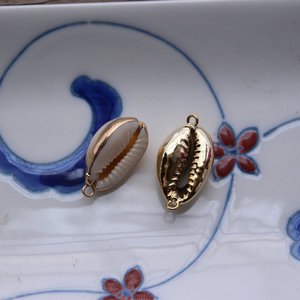 天然海螺电镀吊坠 镀边瓜子螺贝壳特色饰品配件 diy手作饰品材料