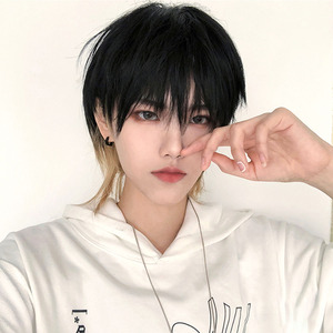 假发女短发日系鲻鱼头假发套男自然减龄中分造型挑染狼尾头全头套