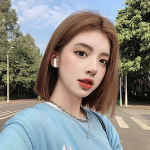 假发女短发韩系网红中分波波头假发套自然减龄圆脸短发造型全头套