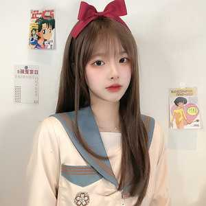 jk假发女长发日常lolita日系圆脸黑色减龄女生发型中长发全头套式