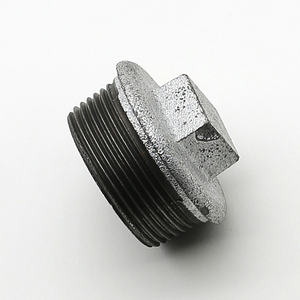 镀锌堵头4分6分1寸2寸50外丝管堵玛钢管件1/2带边丝堵dn15铁塞头