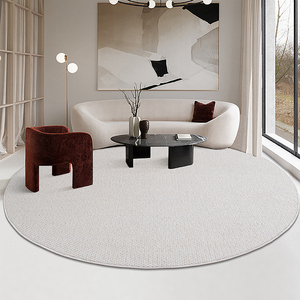 缔奢美北欧圆形地毯客厅侘寂日系羊毛圆毯纯色可定制家用沙发地毯