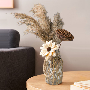 干花花束客厅摆设客厅适合卧室摆的大芦苇树枝装饰品花瓶桌面摆件