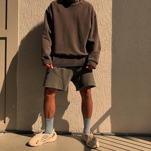 yeezy season6短裤男侃爷kanye做旧夏季高街休闲美式外穿五分裤潮