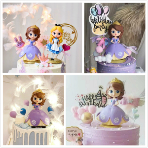 紫色主题苏菲亚索菲亚公主生日蛋糕装饰烘焙摆件苏菲娅苏菲雅玩具