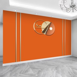 8d电视背景墙纸定制纯色壁纸大橘色橙影视墙布客厅沙发墙壁画布