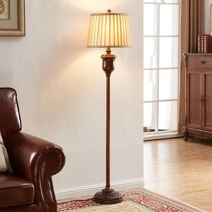 美式落地灯客厅卧室书房沙发落地灯欧式个性创意复古田园立式台灯