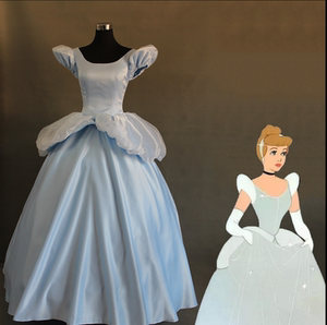 迪士尼公主灰姑娘辛德瑞拉蓝色礼服裙仙蒂公主主持人礼服cos派对