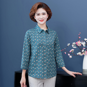 妈妈款棉麻上衣