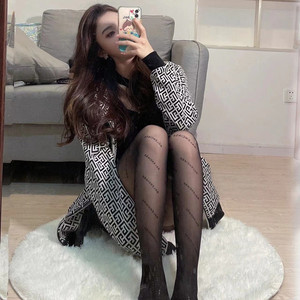 正品balenciaga巴黎世家丝袜性感黑丝新款肉色满logo显瘦连裤袜女