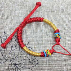 男女宝宝婴儿鼠年金刚结手链儿童红绳手绳编织半成品可穿珠黄金