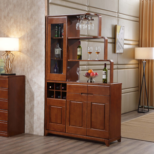 新中式北欧双面1.2米实木玄关间厅隔断柜多功能酒柜屏风门厅鞋柜