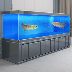 大型金龙鱼缸客厅水族箱别墅客厅公司屏风隔断2米3米底滤超白定制