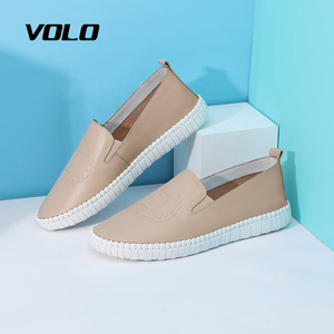volo/犀牛女鞋新款夏季软底真皮透气舒适真皮x鞋浅口单鞋女款