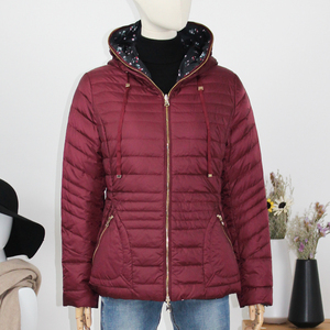 focals福柯斯女装冬季新款印花正反两穿连帽短款羽绒服fybdd799nv