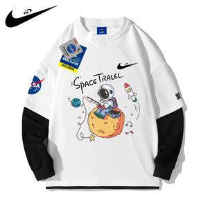 nike/耐克潮联名nasa涂鸦宇航员圆领卫衣2022年秋季新款港风宽松