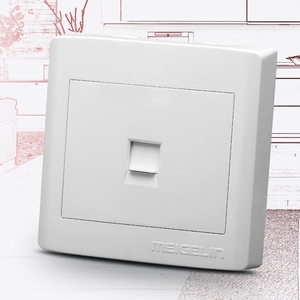 明装墙壁开关插座面板单电脑网络网线网插宽带网口插座明线盒超薄