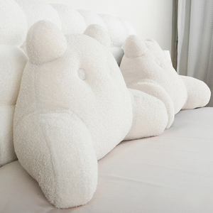 泰迪绒小奶熊床头软包大靠垫榻榻米腰靠背可拆洗独立枕芯靠枕抱枕
