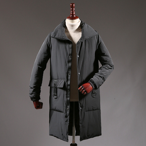 工厂剪标尾货 冬季男士新款中长款加厚保暖修身潮流大口袋棉衣