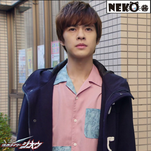 neko酱假面骑士常磐庄吾cos服套装日本牛角大衣不规则t恤动漫现货