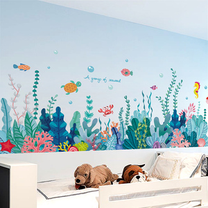 海洋海底世界贴画墙面装饰墙贴纸幼儿园教室环创材料儿童墙纸自粘