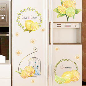 水果冰箱门贴纸全贴装饰壁纸贴画两门网红壁纸小图案翻新贴双开门