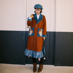 古拉良品gula原创复古2018新款皮毛一体大衣