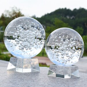 水晶气泡球风水球  招财转运 假山水池流水喷泉摆件玻璃球工艺品