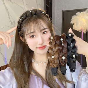 三娘饰品铺无金属仿珍珠发饰鱼骨妹鱼骨辫发箍