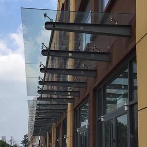 楼顶铁架接件型钢结构搭门户外防雨玻璃雨棚支架汽车阳光房雨篷