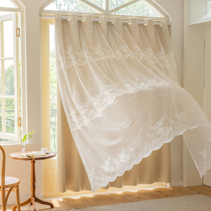 2022门帘隔断帘子遮挡衣帽间衣柜免打孔美容院高级感蕾丝卧室防尘