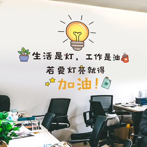 公司企业文化墙标语团队激励口号办公室装饰3d立体贴纸励志墙贴画