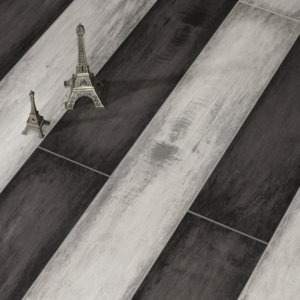 12mm强化复合地板复古做旧防水家用个性黑白色工业风服装店木地板