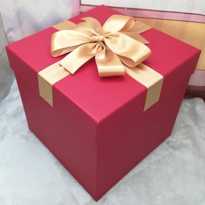高档正方体红色礼品盒超大号生日礼物盒子婚纱零食篮球包装盒定制