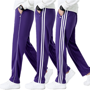 校服裤子男女宽松直筒紫色一条杠深蓝色运动小学高中学生春秋校裤