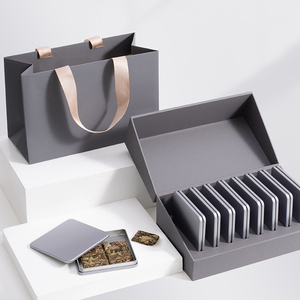 饼干茶小方片礼盒空盒寿眉白茶巧克力通用茶叶铁盒创意茶礼包装