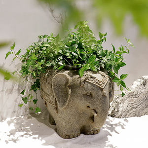 大象动物花盆入户花园露台阳台装饰户外庭院布置创意农家小院摆件