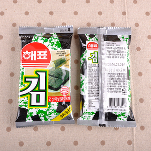 韩国海牌海飘海苔 2g*8包 烤寿司海苔紫菜片海苔卷来零食食品