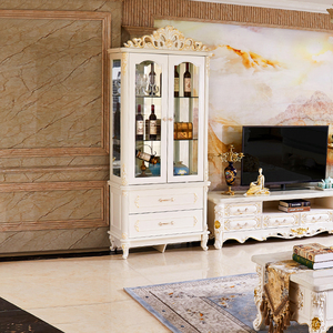 14同款货源廷1233淘宝欧式单门酒柜美式白色象牙白餐边柜储物柜边