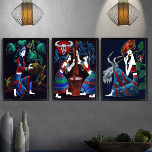 少数民族装饰画风情少女云南民族风墙壁画餐馆墙面饭店挂画壁画