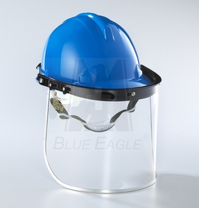 LNG加气站防护面屏防喷溅耐低温面罩防液氮面罩蓝鹰面屏配安全帽